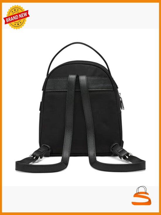 Small Nylon Backpack Crossbody Satchel Zip Closure Adjustable Strap